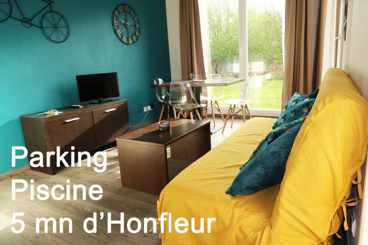 Charmant 2 Pieces Proche D Honfleur, Piscine En Saison, Parking Gratuit, Wifi Équemauville Eksteriør bilde